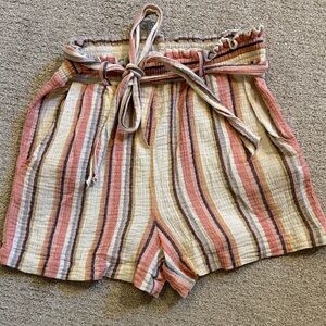 High Waist Striped Women's Shorts